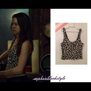 Urban Outfitters Sparkle and Fade Leopard cropped tank